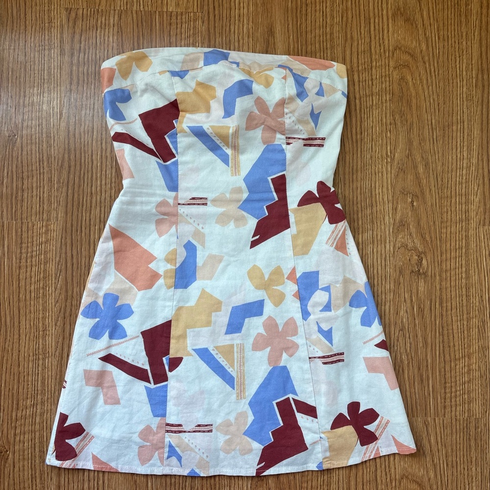 Peppermayo Multicolor Abstract mini Dress 45% Linen 55% Cotton